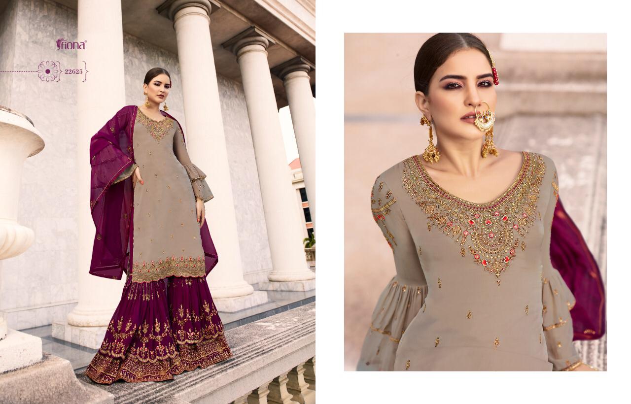 Fiona Noorie Vol 9 Traditional Wear Satin Georgette Sharara Style Suit Wholesaler