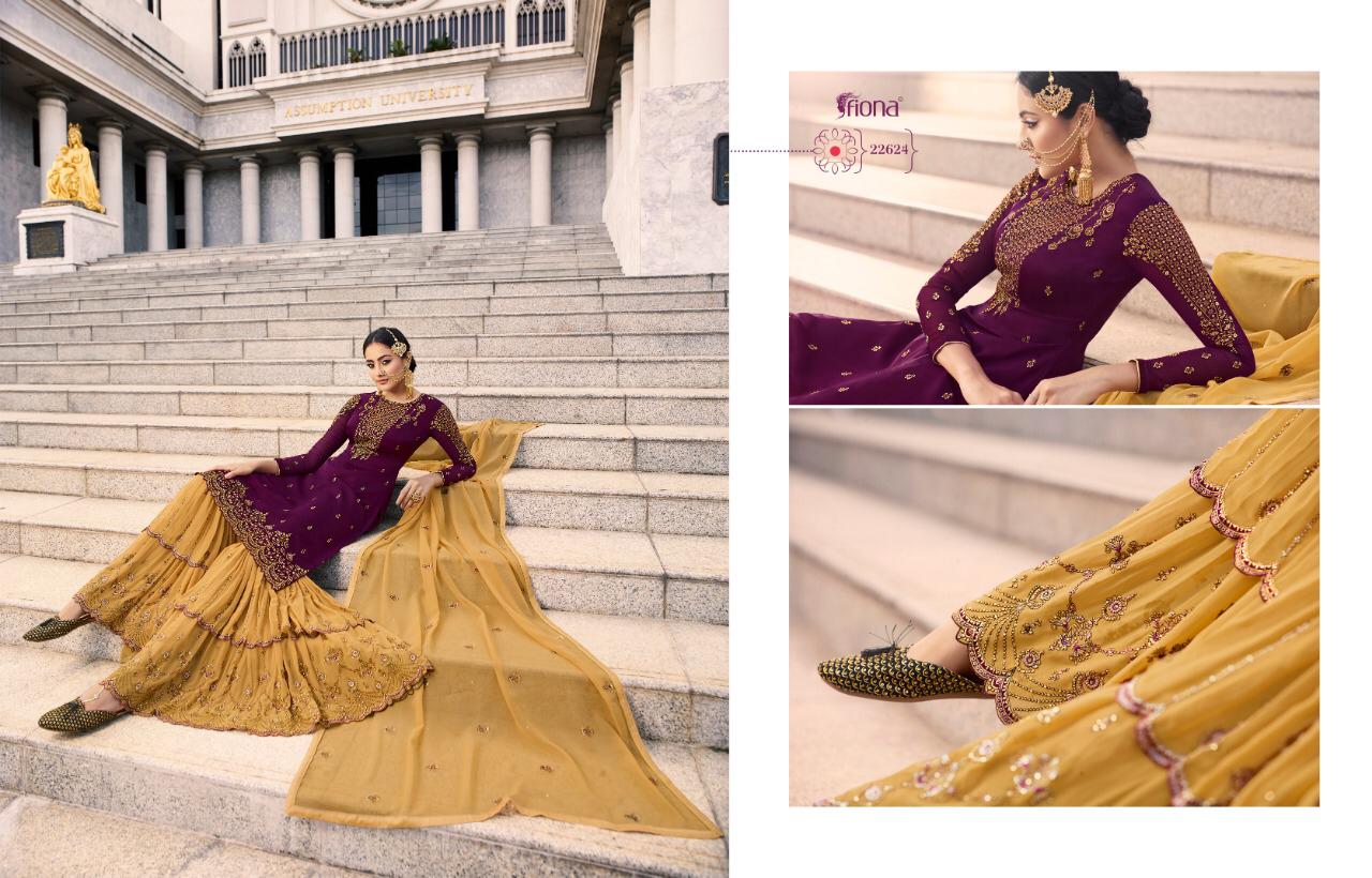 Fiona Noorie Vol 9 Traditional Wear Satin Georgette Sharara Style Suit Wholesaler