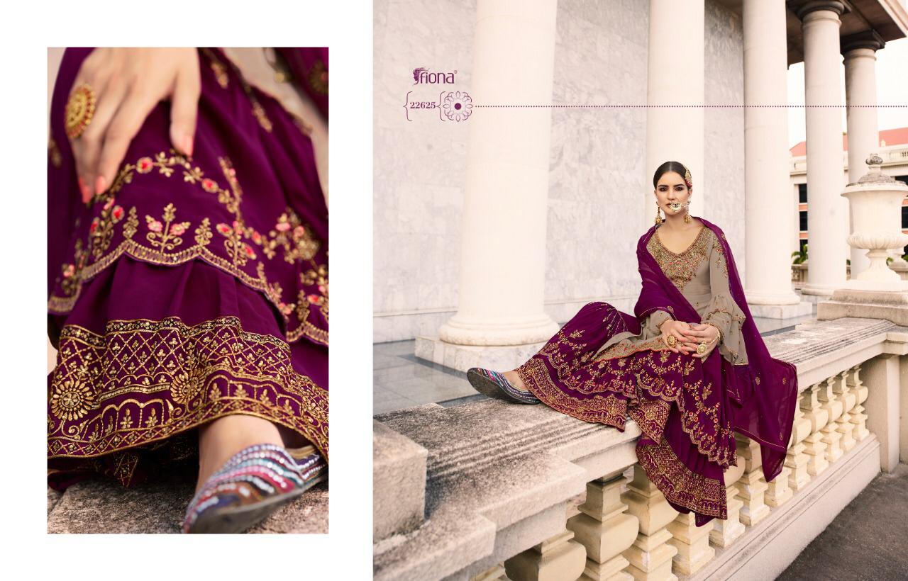 Fiona Noorie Vol 9 Traditional Wear Satin Georgette Sharara Style Suit Wholesaler