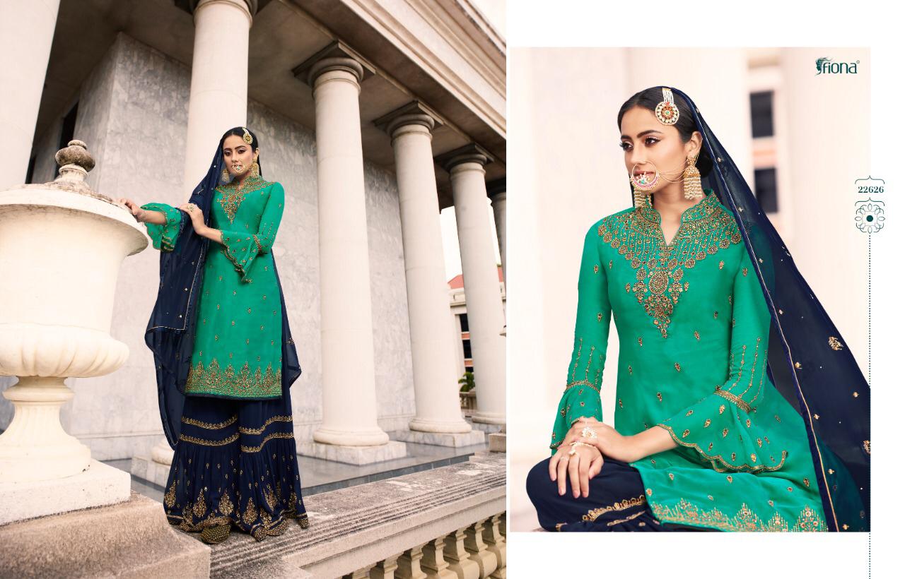 Fiona Noorie Vol 9 Traditional Wear Satin Georgette Sharara Style Suit Wholesaler