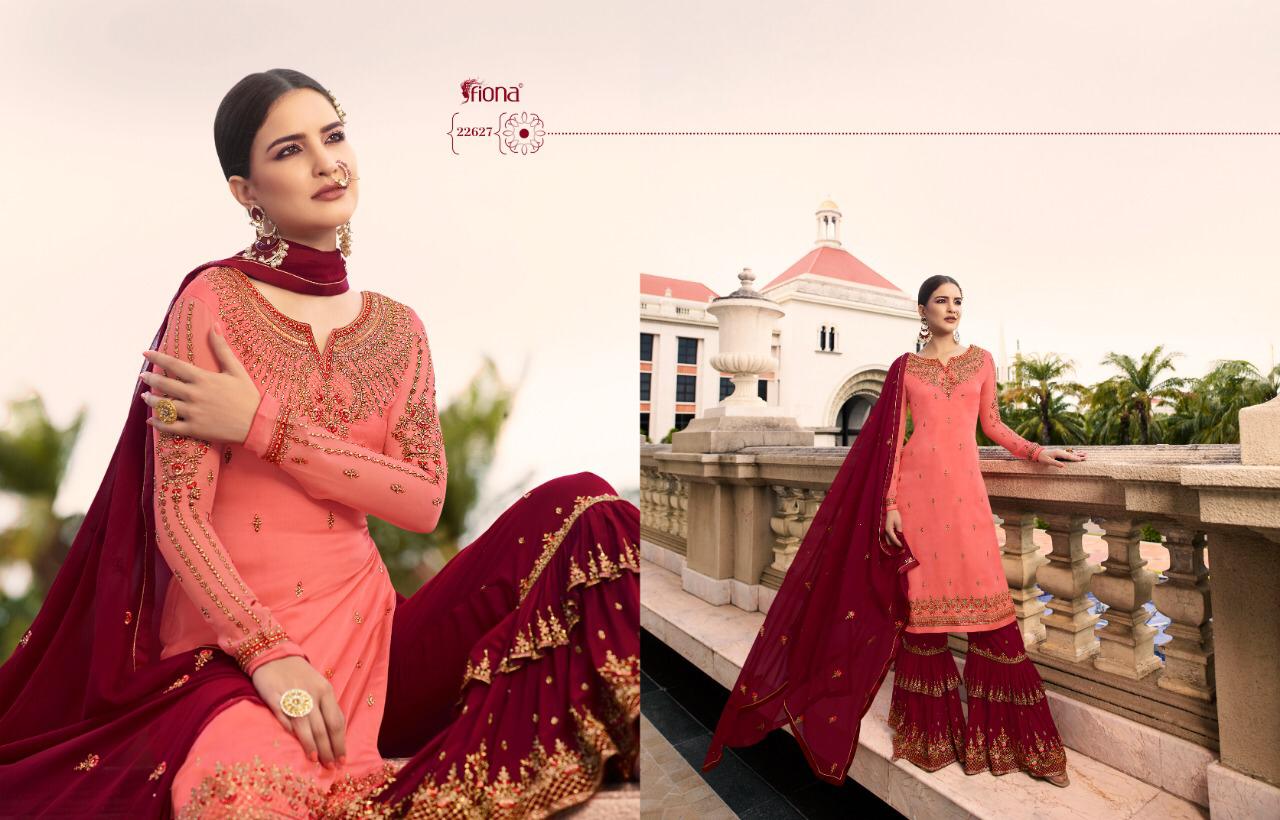 Fiona Noorie Vol 9 Traditional Wear Satin Georgette Sharara Style Suit Wholesaler