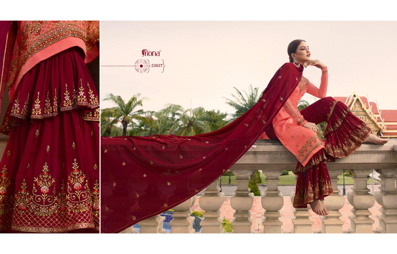 Fiona Noorie Vol 9 Traditional Wear Satin Georgette Sharara Style Suit Wholesaler
