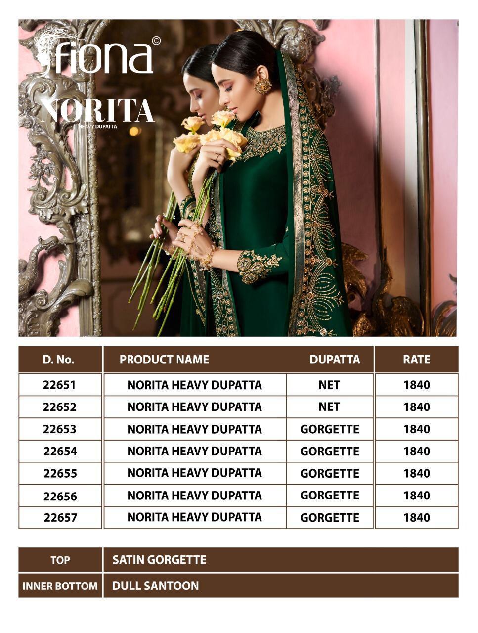 Fiona Present Norita Satin Georgette Party Wear Designer Salwar Suit Wholesaler
