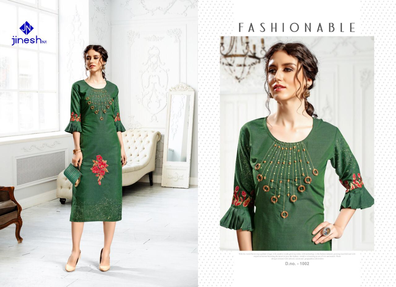 Jinesh Nx Aashiyana Rayon With Work Kurti Online Shopping In Surat Market
