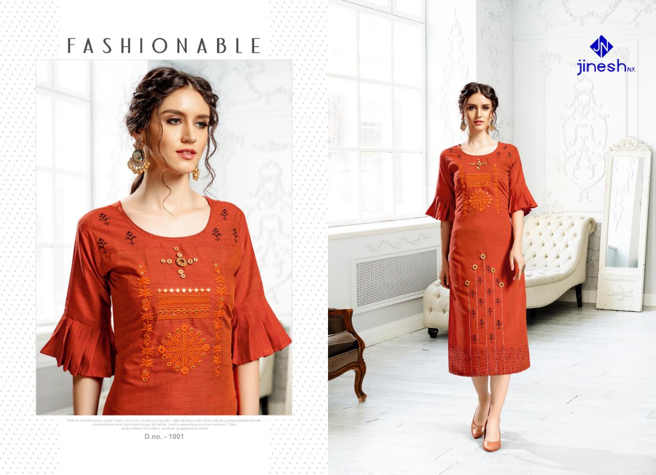 Jinesh Nx Aashiyana Rayon With Work Kurti Online Shopping In Surat Market