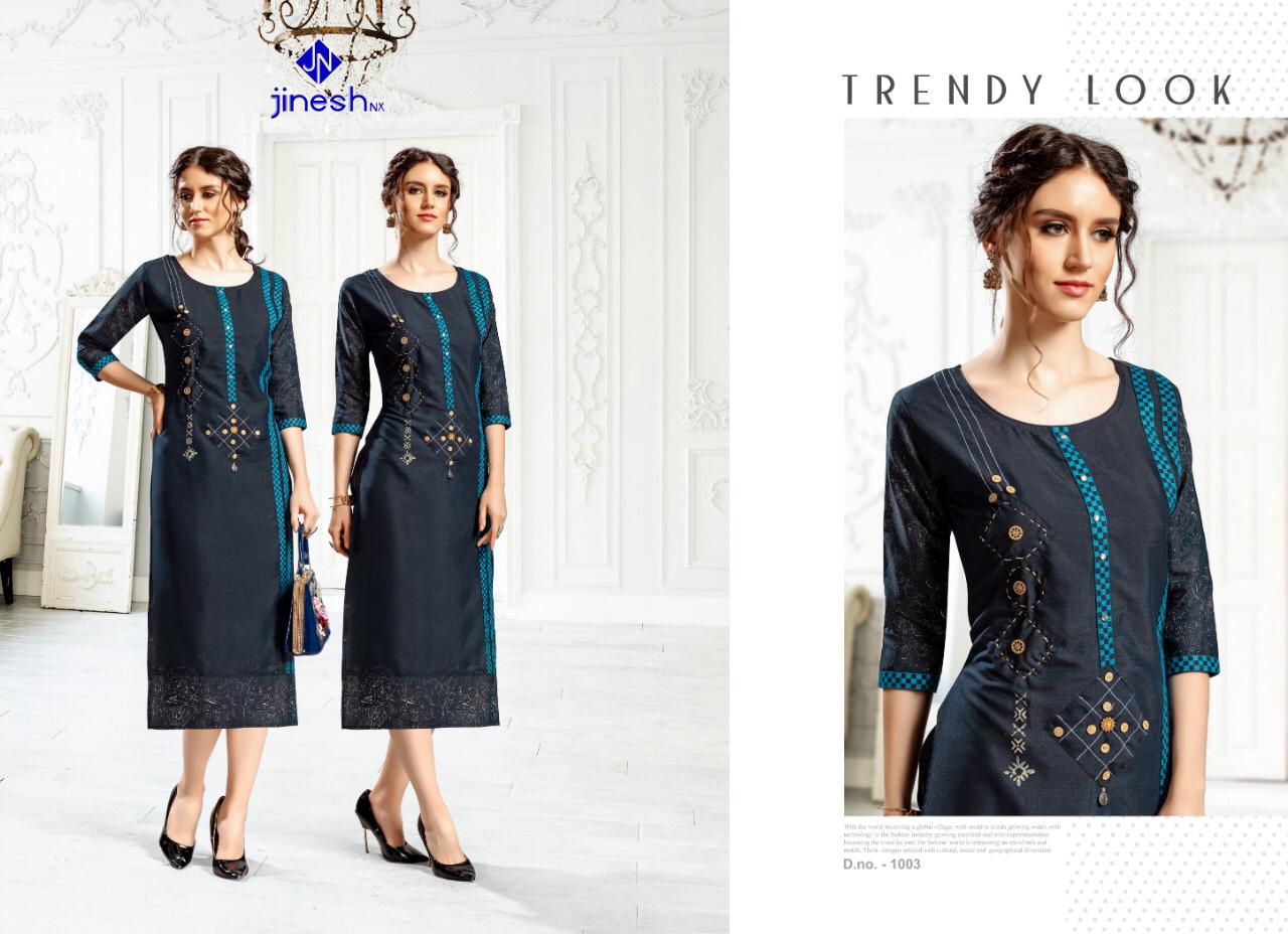 Jinesh Nx Aashiyana Rayon With Work Kurti Online Shopping In Surat Market