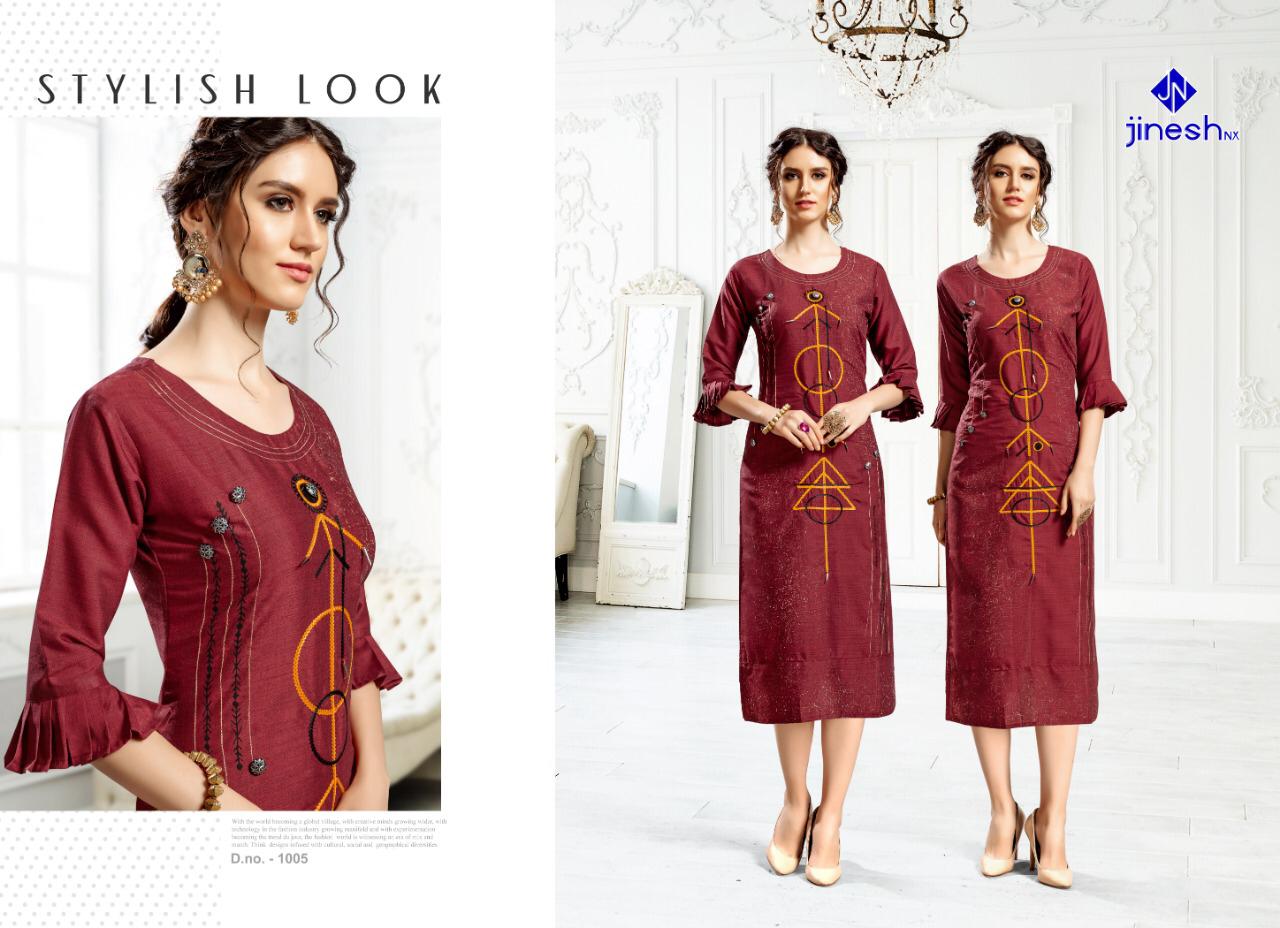 Jinesh Nx Aashiyana Rayon With Work Kurti Online Shopping In Surat Market