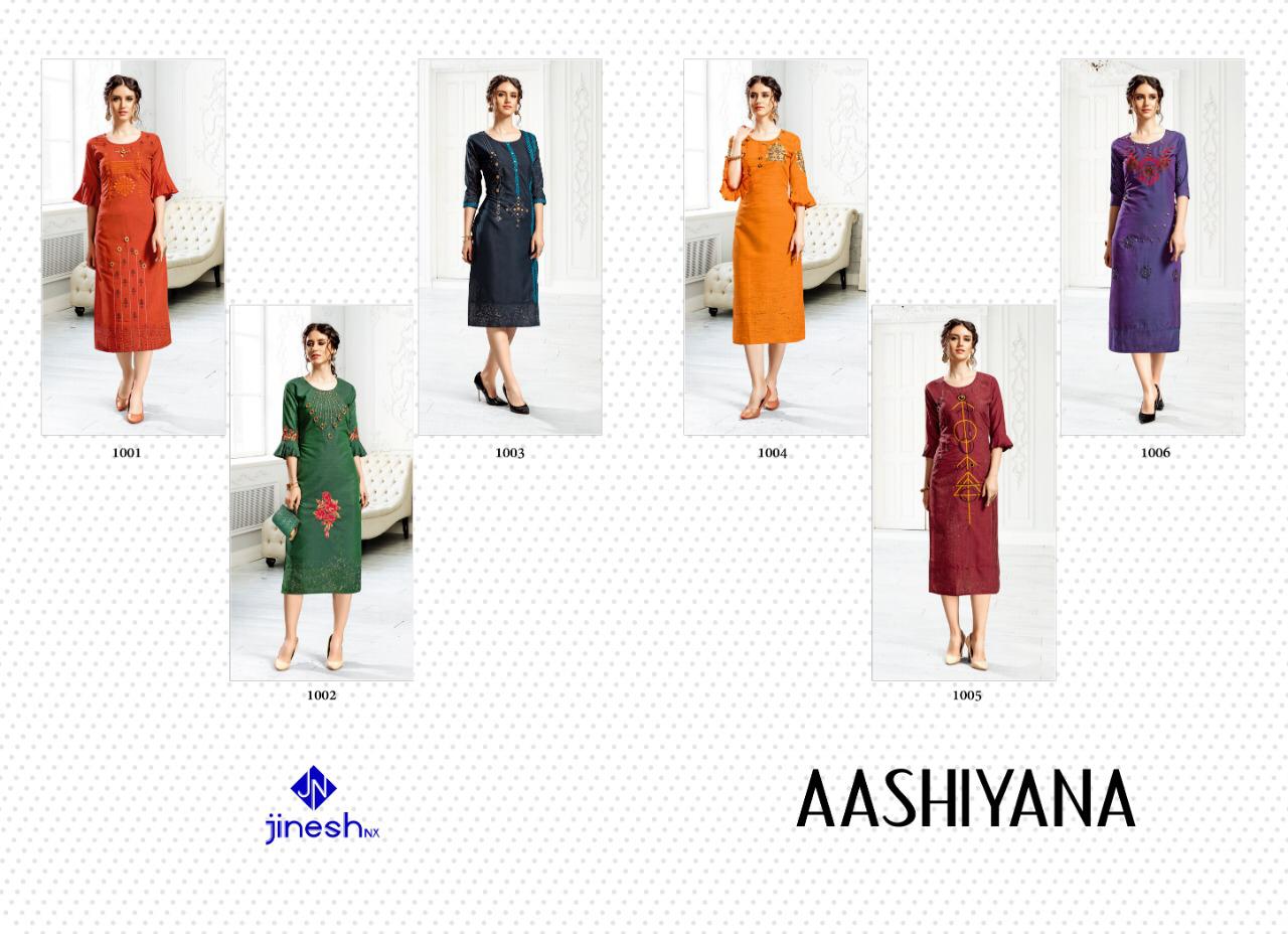 Jinesh Nx Aashiyana Rayon With Work Kurti Online Shopping In Surat Market