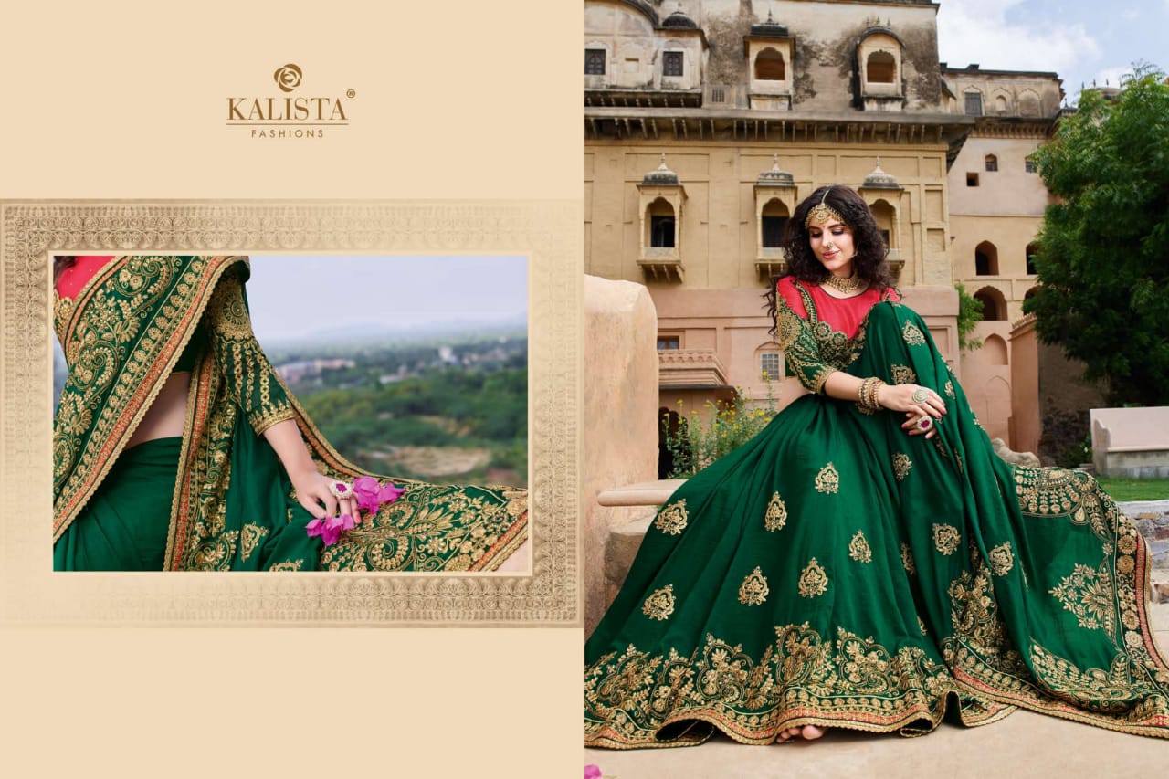 Kalista Fashion Kohinoor Indian Heavy Embroidery Party Wear Saree Dealer