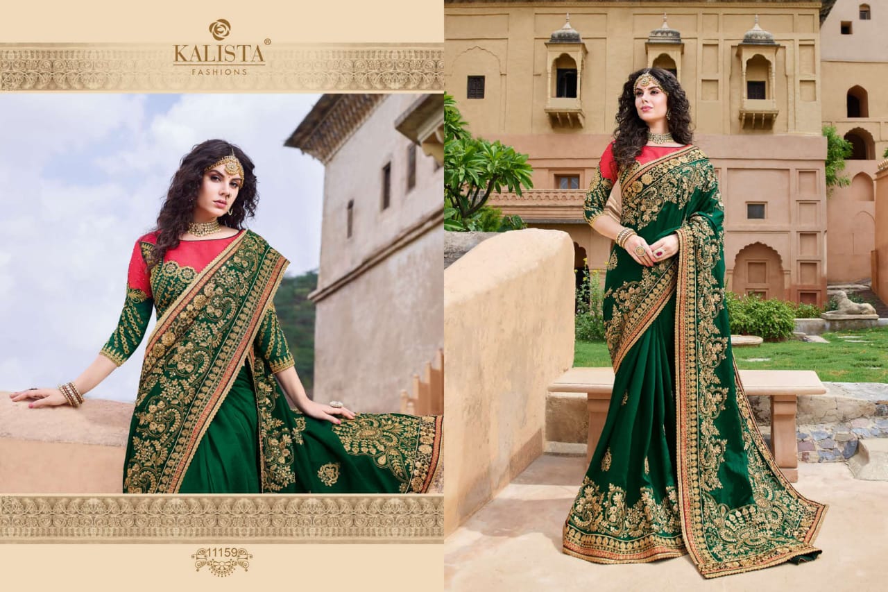 Kalista Fashion Kohinoor Indian Heavy Embroidery Party Wear Saree Dealer