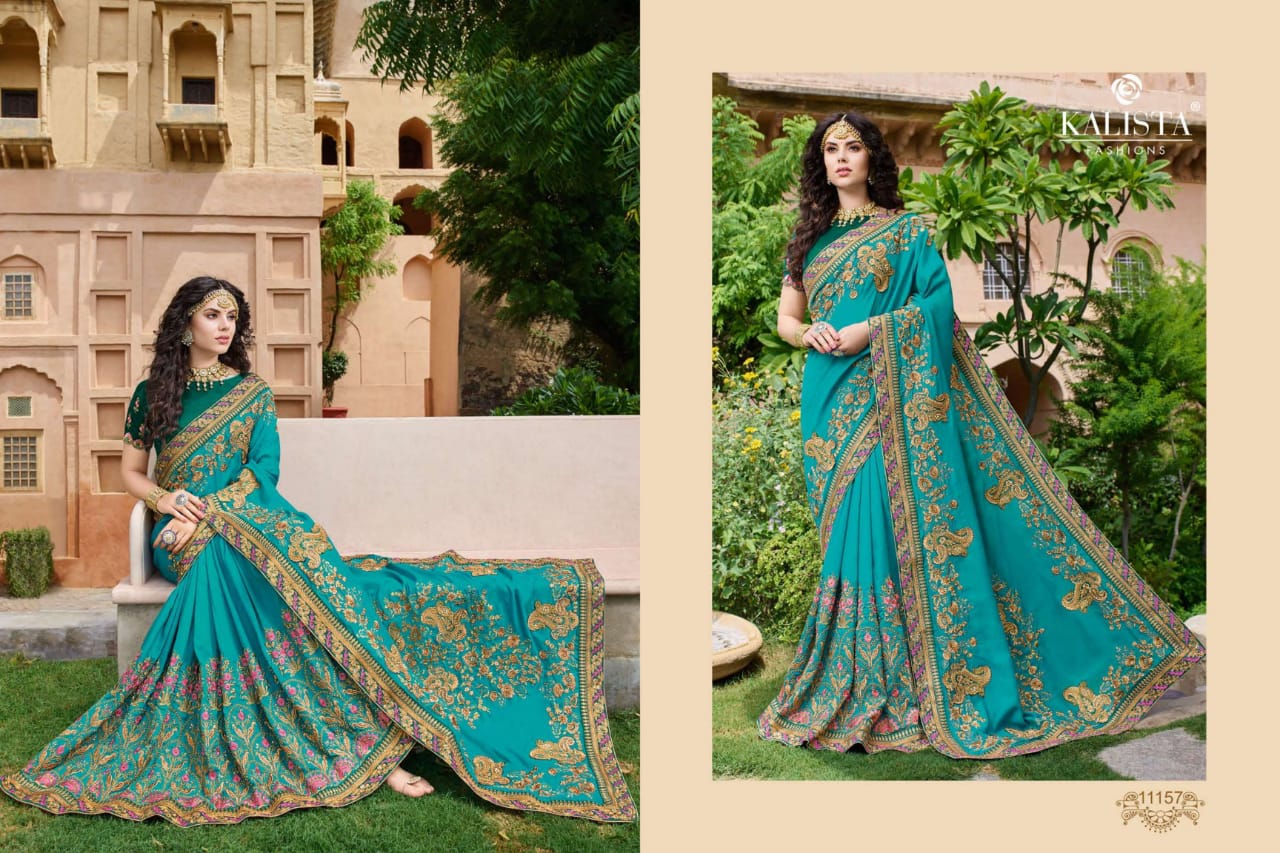 Kalista Fashion Kohinoor Indian Heavy Embroidery Party Wear Saree Dealer