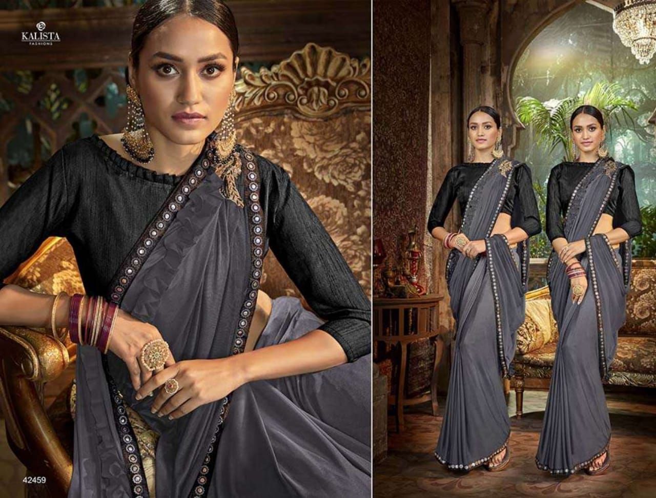 Kalista Fashions Rolex Fancy Party Wear Saree Wholesale Exporter In Surat Market