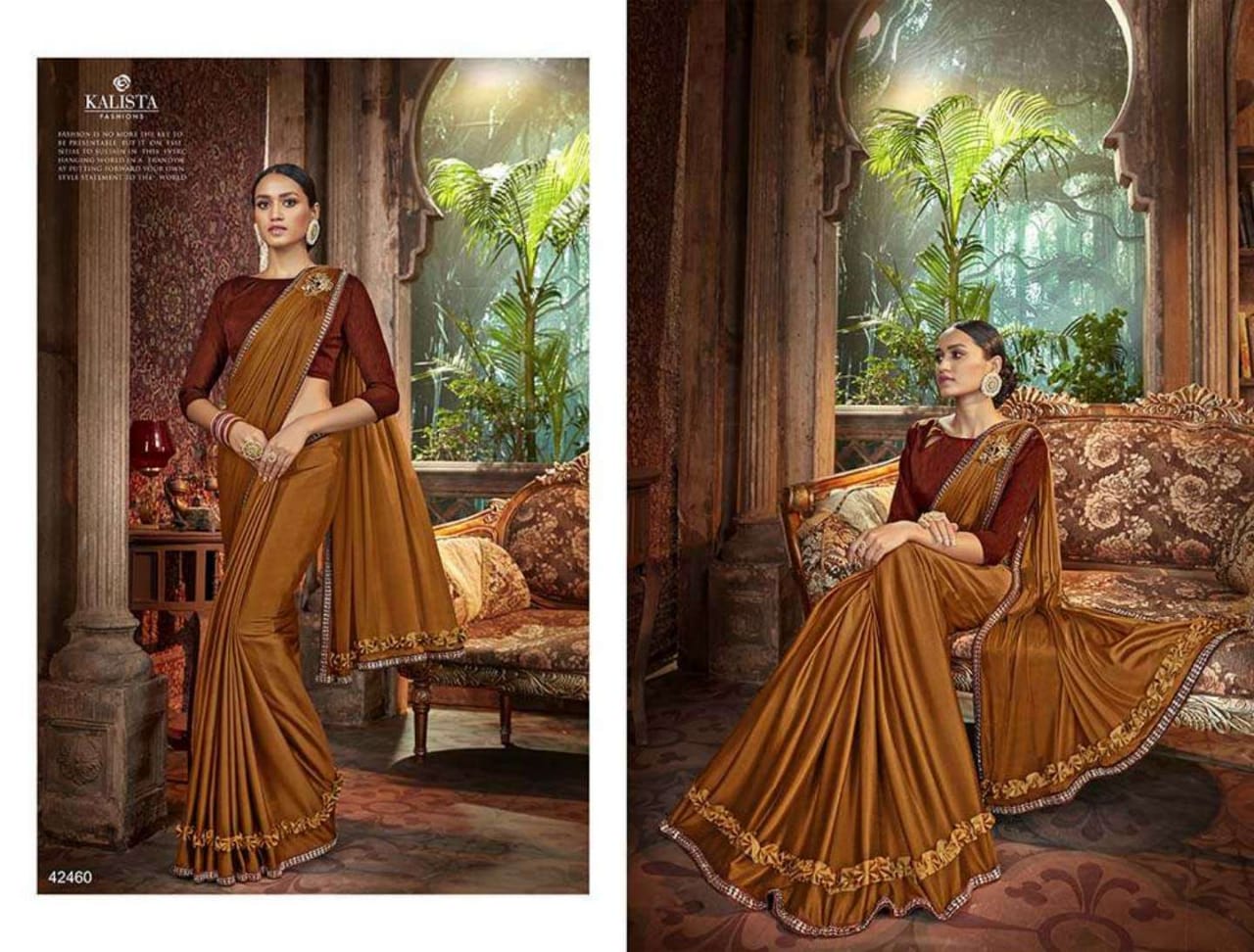 Kalista Fashions Rolex Fancy Party Wear Saree Wholesale Exporter In Surat Market