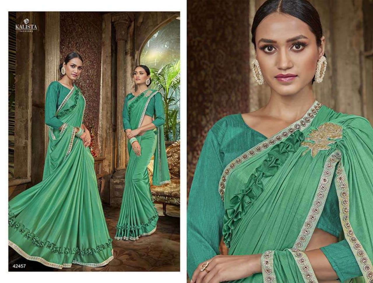 Kalista Fashions Rolex Fancy Party Wear Saree Wholesale Exporter In Surat Market