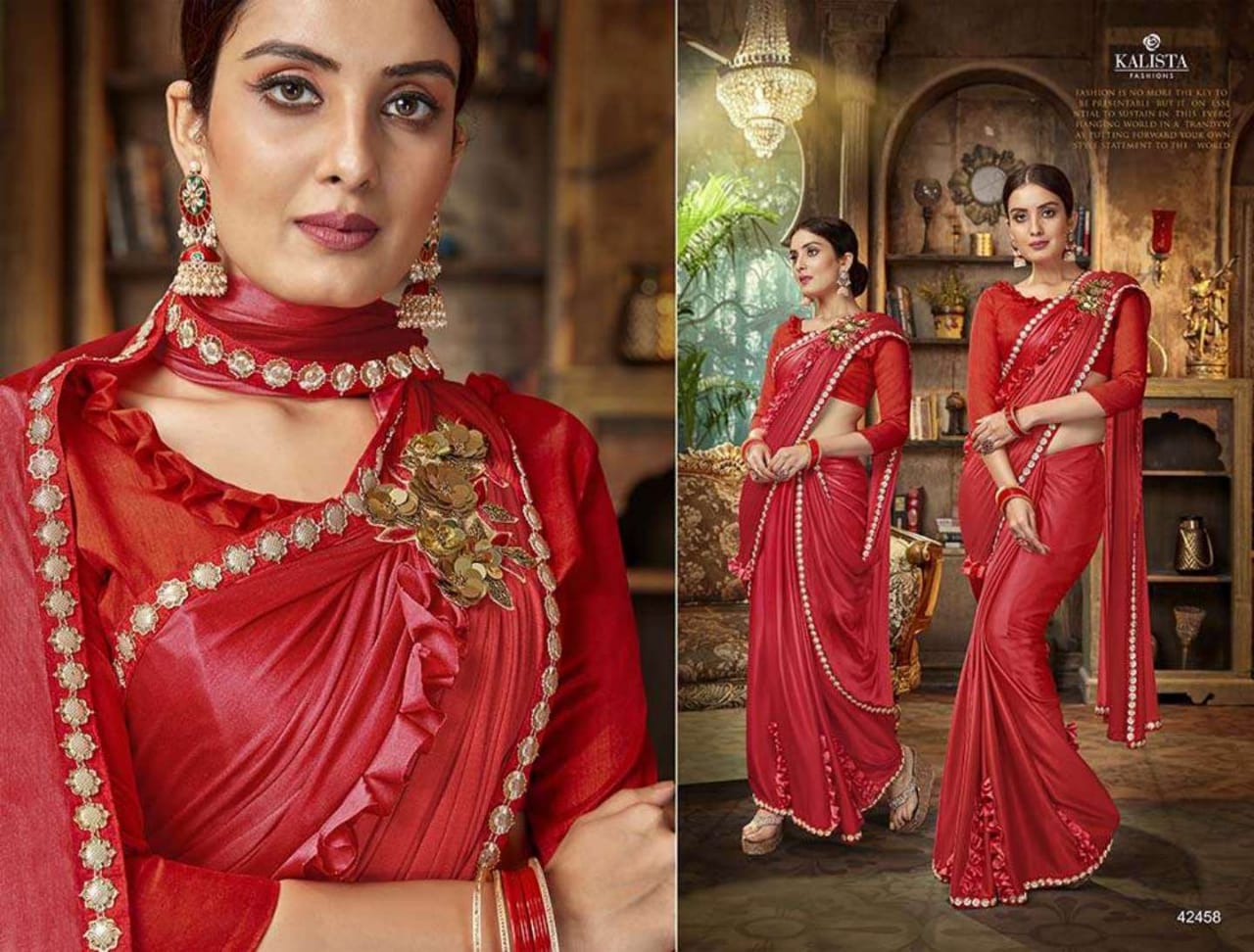 Kalista Fashions Rolex Fancy Party Wear Saree Wholesale Exporter In Surat Market