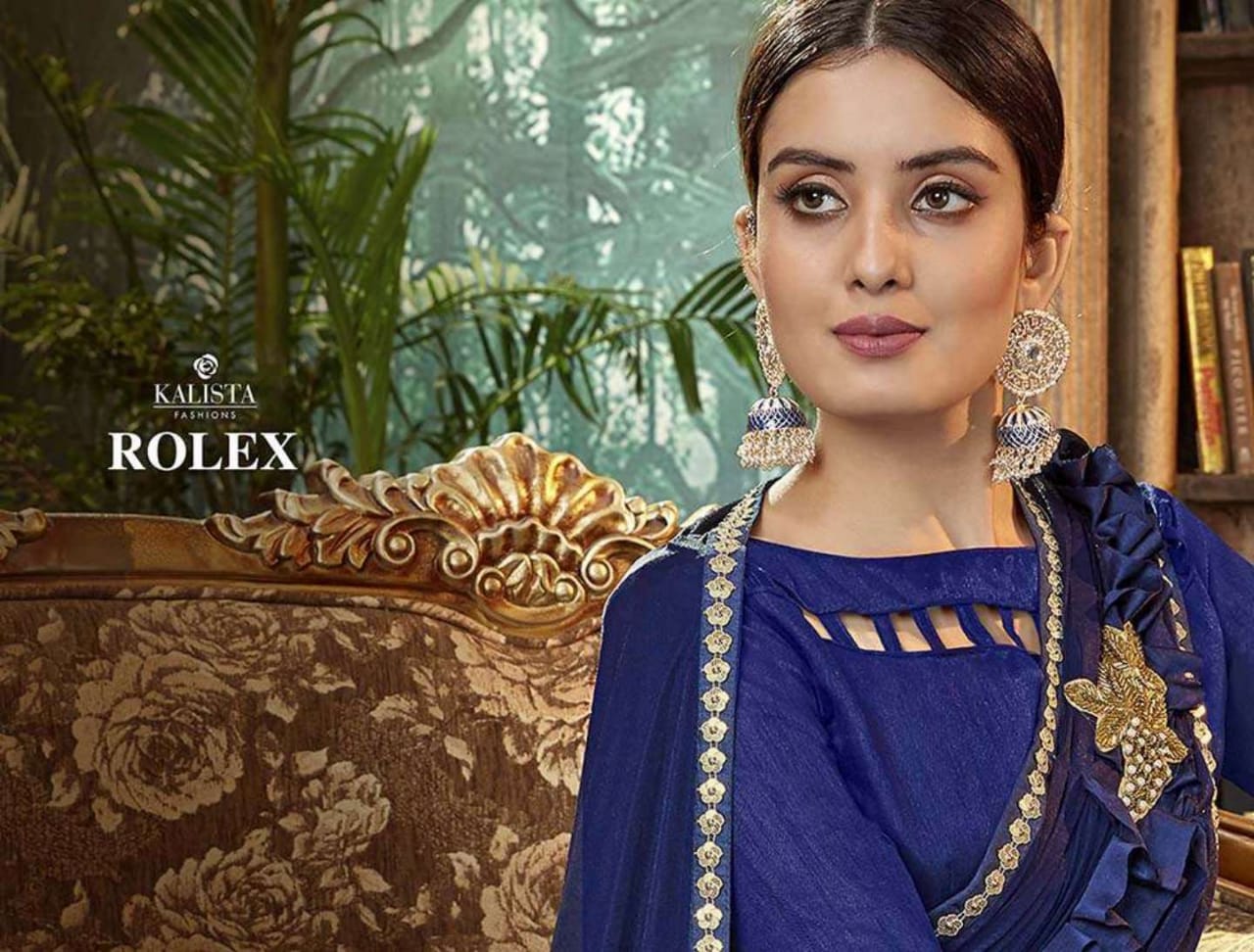 Kalista Fashions Rolex Fancy Party Wear Saree Wholesale Exporter In Surat Market