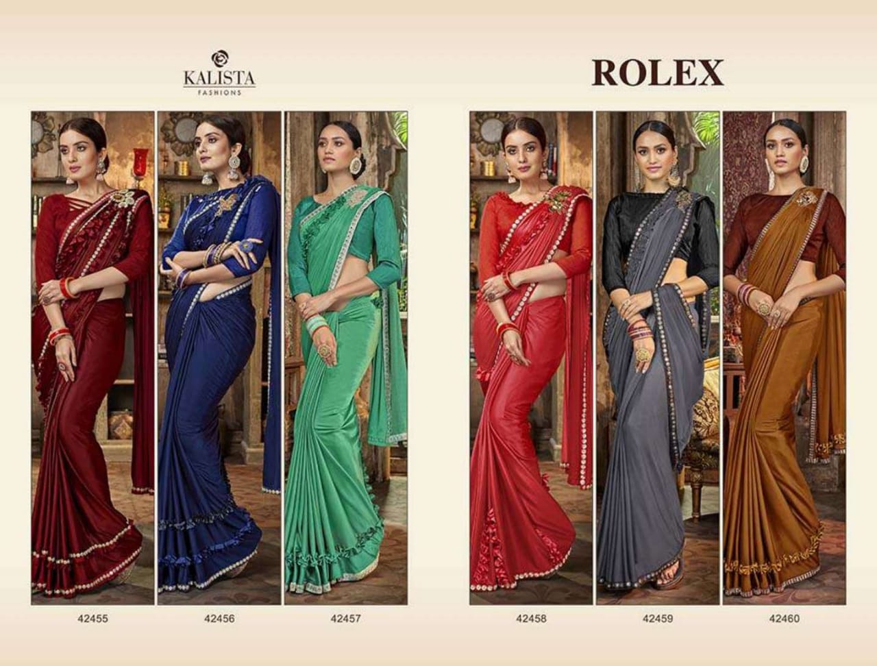 Kalista Fashions Rolex Fancy Party Wear Saree Wholesale Exporter In Surat Market