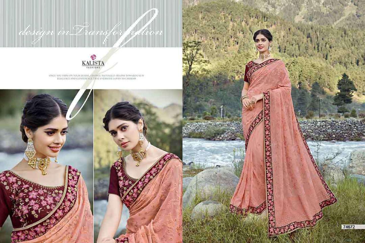 Kalista Present Heaven Designer Party Wear Saree Online Dealer Surat