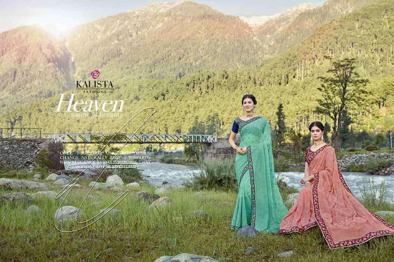 Kalista Present Heaven Designer Party Wear Saree Online Dealer Surat