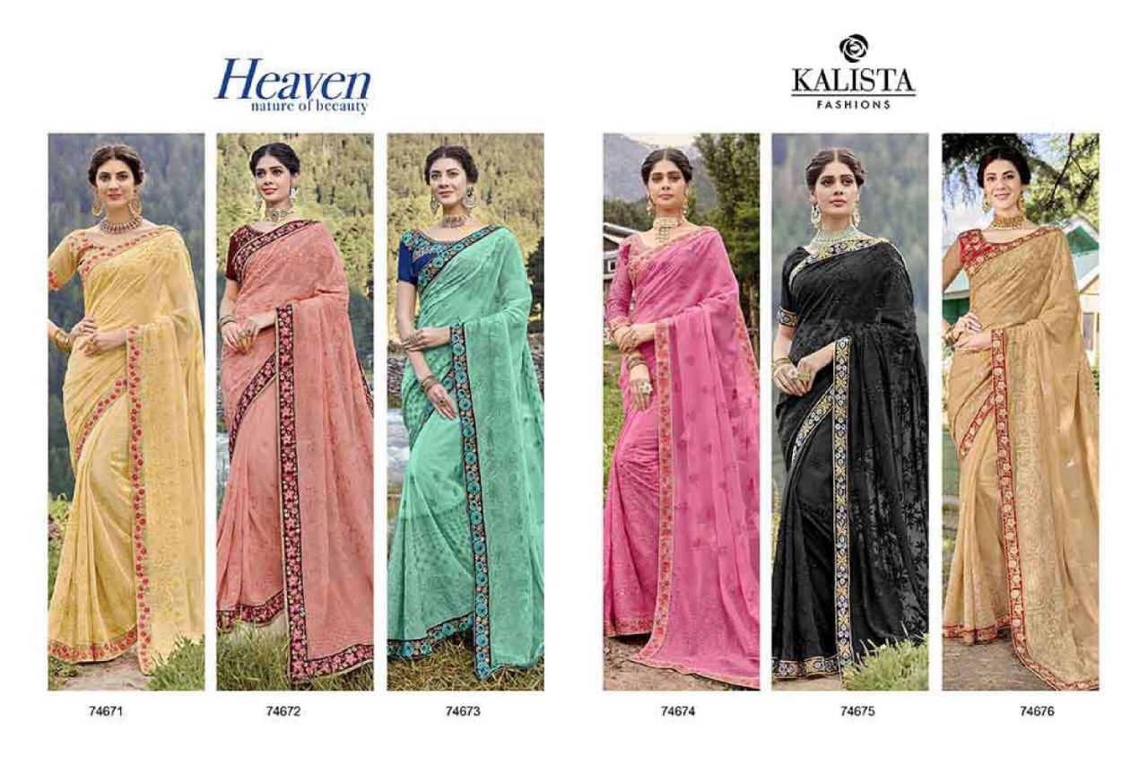 Kalista Present Heaven Designer Party Wear Saree Online Dealer Surat