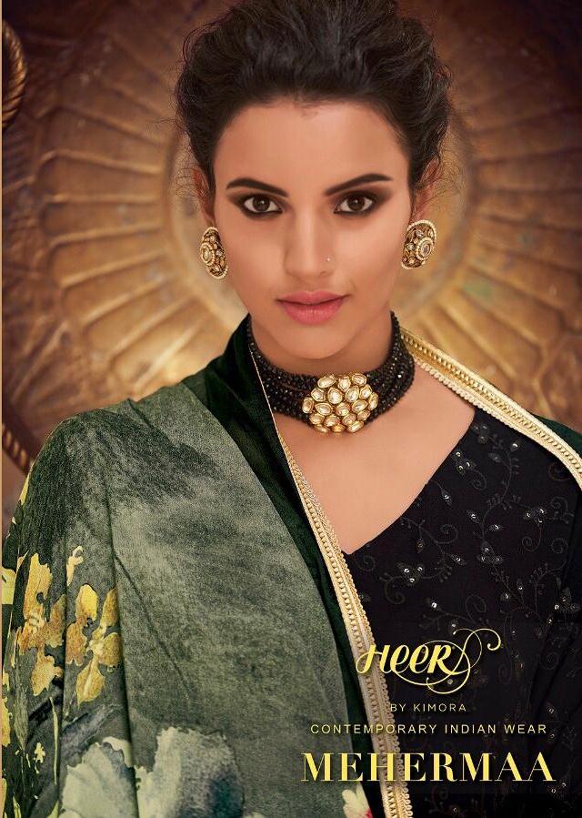 Kimora Present Meherma Heer Vol 56 Pure Georgette Designer Heavy Look Suit Trader