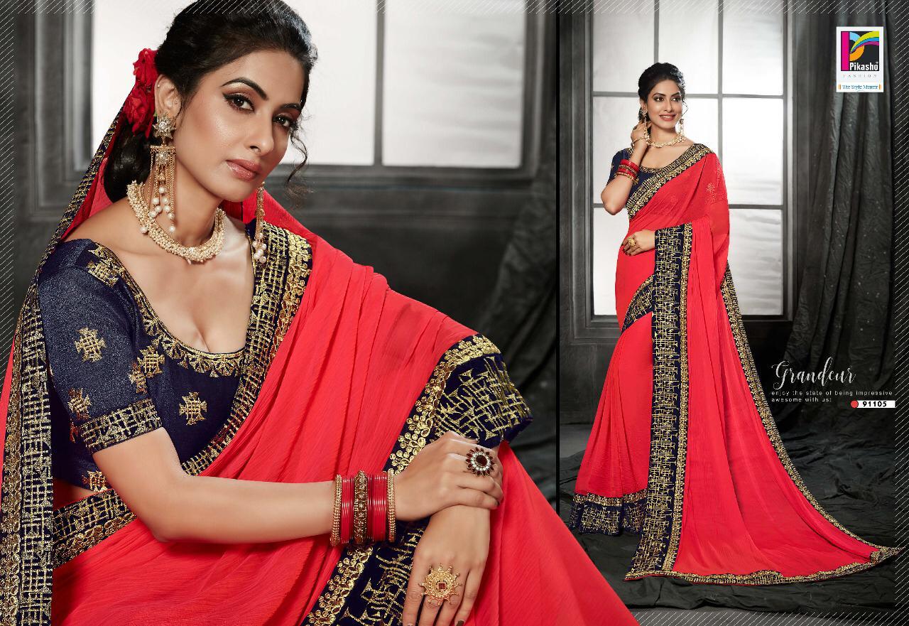 Pikasho Fashion Subhangi Fancy Traditional Wear Saree Wholesal Price In Surat Market