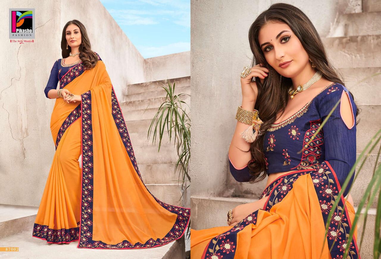 Pikasho Launch Shilp Good Looking Fancy Saree Trader In Surat Market