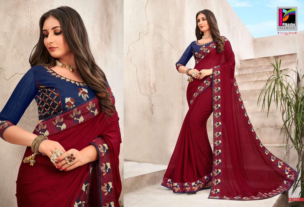 Pikasho Launch Shilp Good Looking Fancy Saree Trader In Surat Market