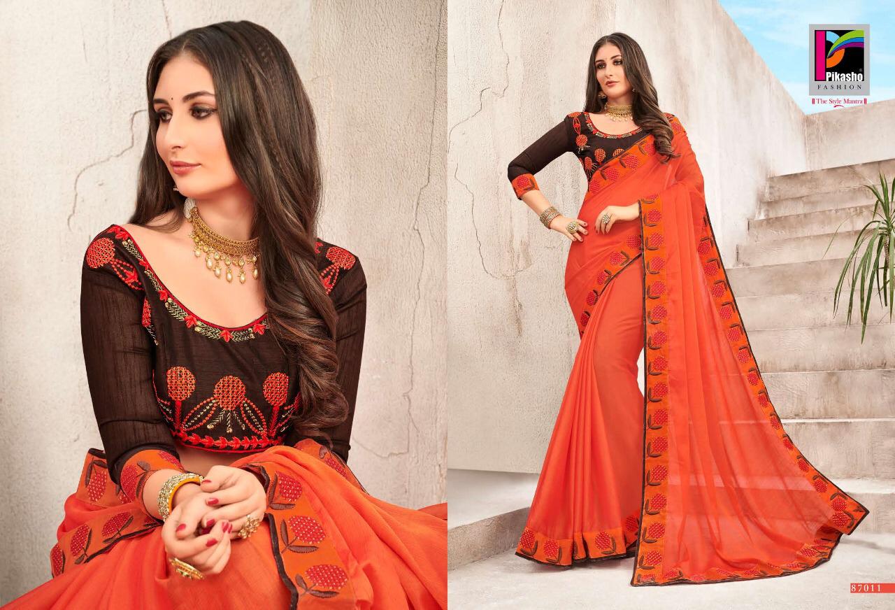 Pikasho Launch Shilp Good Looking Fancy Saree Trader In Surat Market