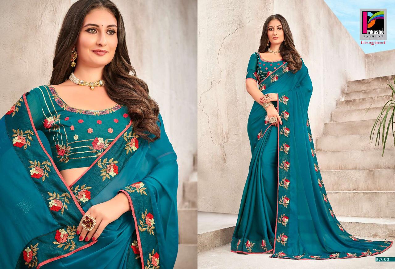 Pikasho Launch Shilp Good Looking Fancy Saree Trader In Surat Market