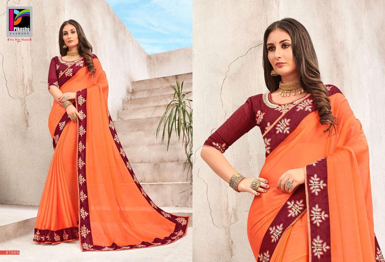 Pikasho Launch Shilp Good Looking Fancy Saree Trader In Surat Market