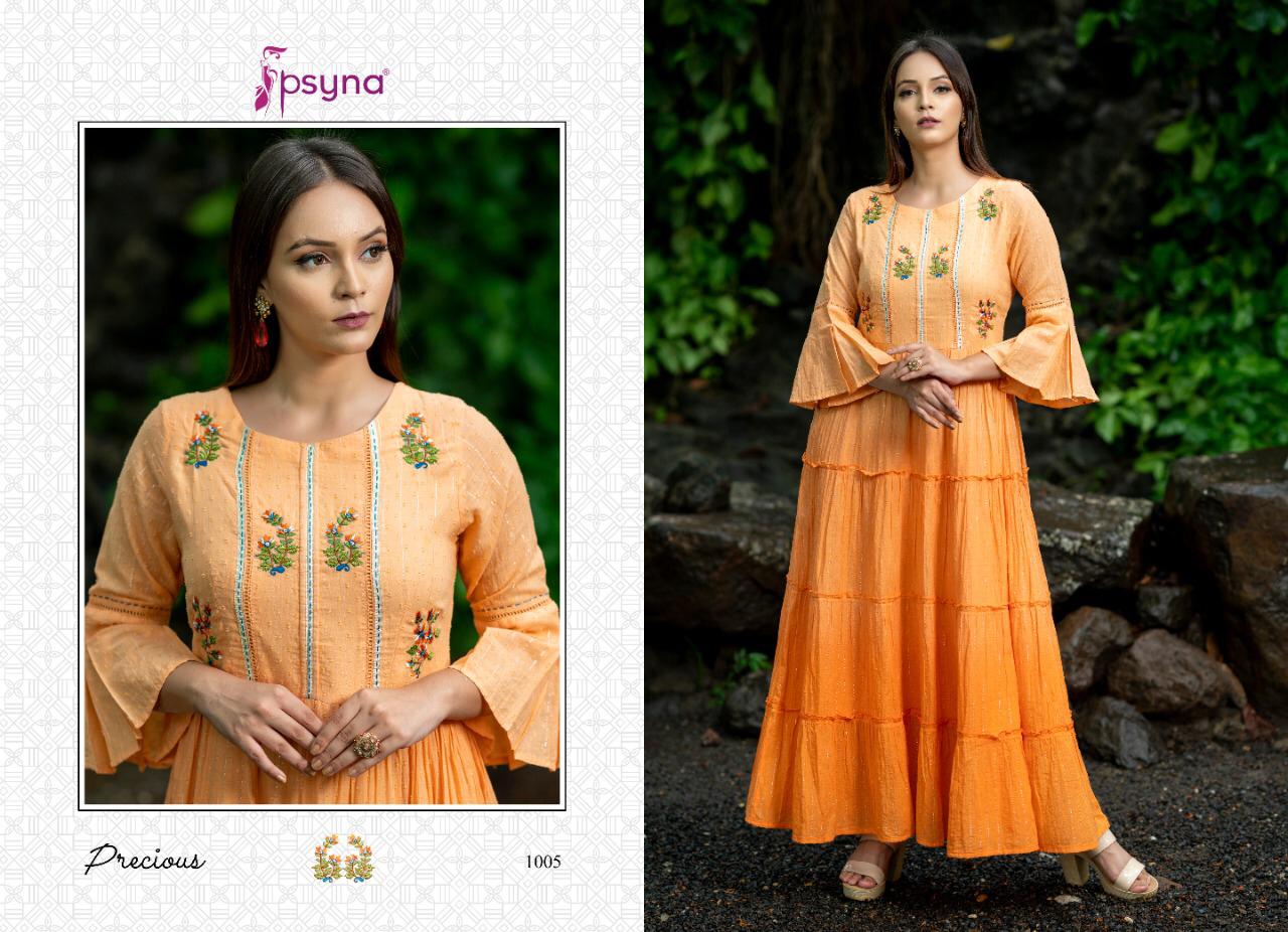 Psyna Precious Long Designer Bright Color Gown Collection For Women