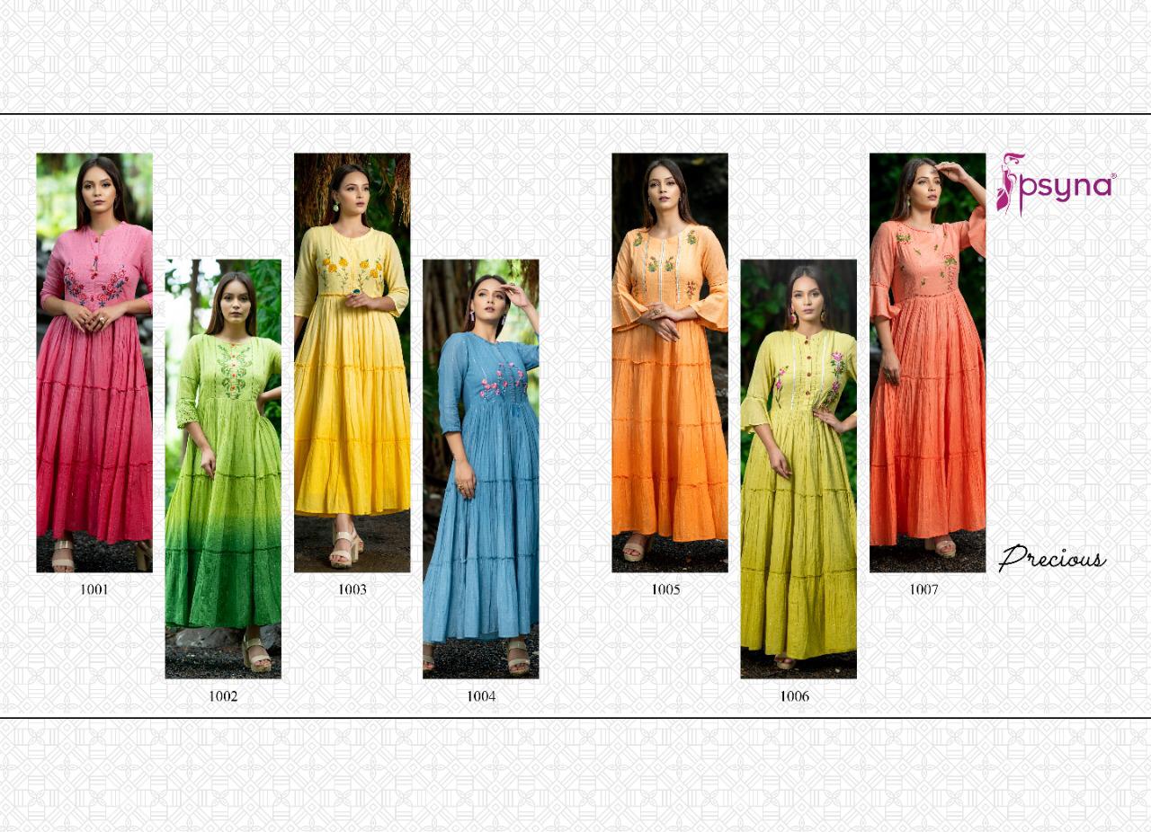 Psyna Precious Long Designer Bright Color Gown Collection For Women