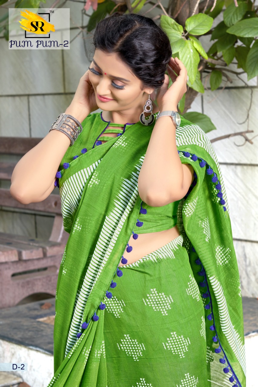 S R Brand Pum Pum Vol 2 Cotton Printed Saree Authorized Supplier In Surat