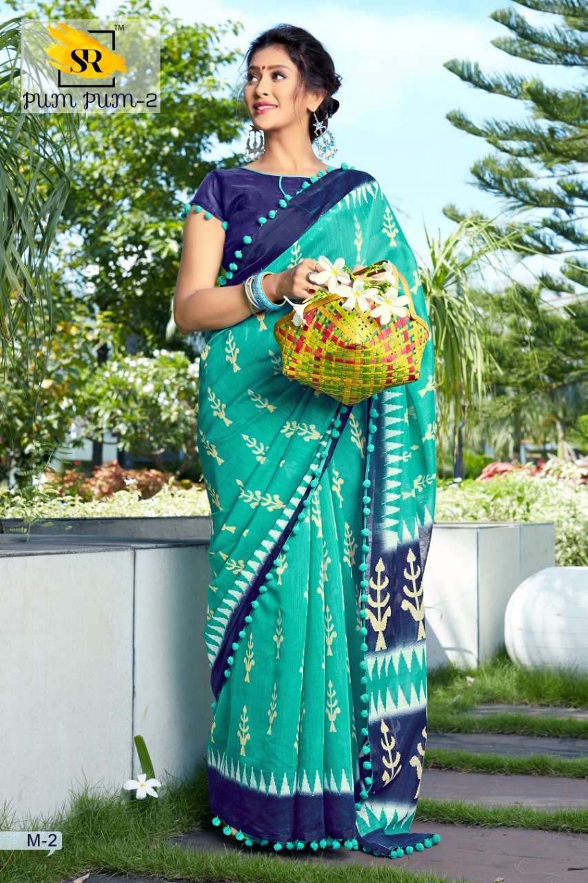 S R Brand Pum Pum Vol 2 Cotton Printed Saree Authorized Supplier In Surat