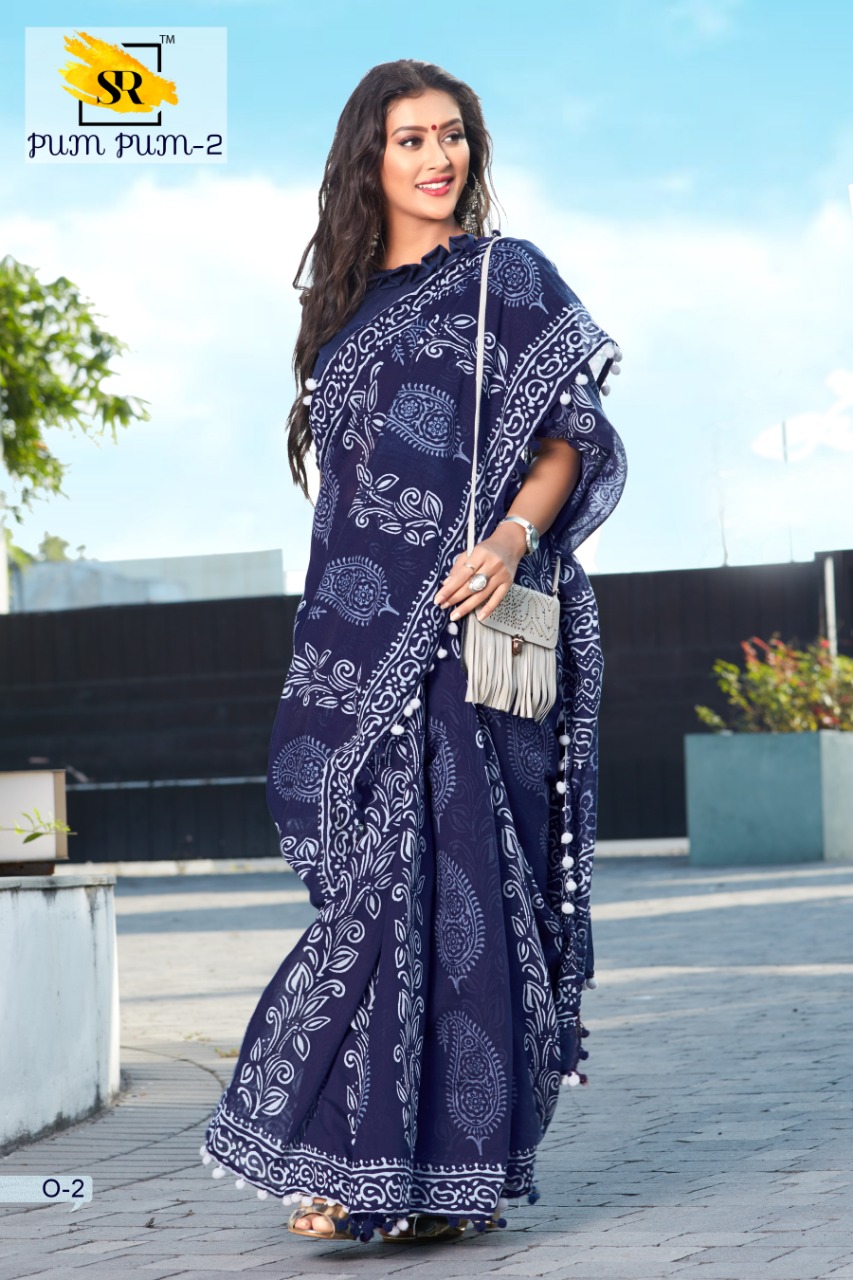 S R Brand Pum Pum Vol 2 Cotton Printed Saree Authorized Supplier In Surat