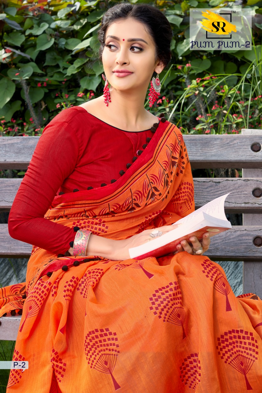 S R Brand Pum Pum Vol 2 Cotton Printed Saree Authorized Supplier In Surat
