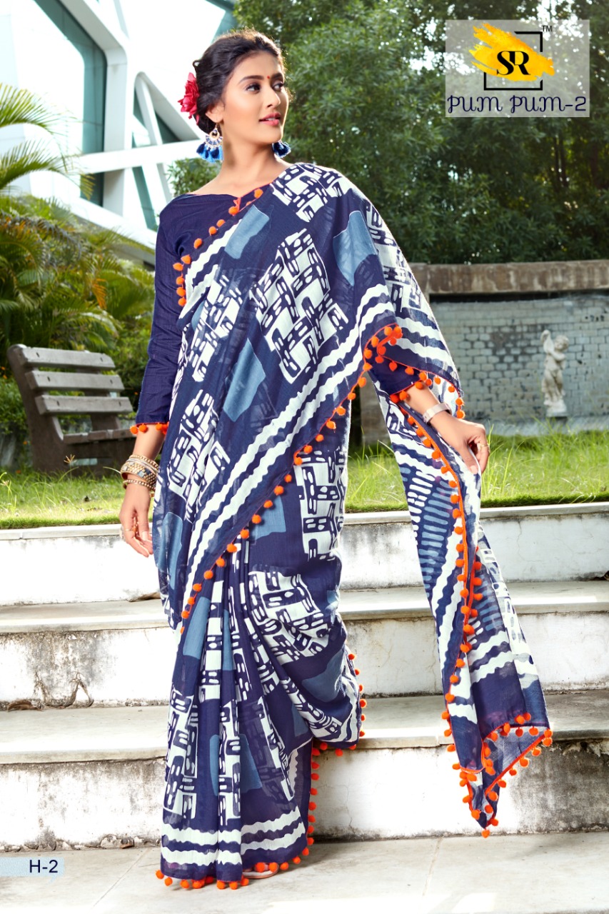 S R Brand Pum Pum Vol 2 Cotton Printed Saree Authorized Supplier In Surat