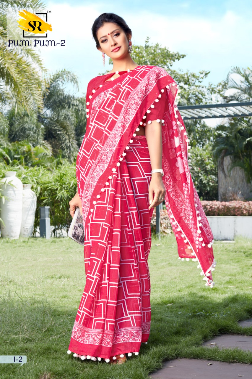 S R Brand Pum Pum Vol 2 Cotton Printed Saree Authorized Supplier In Surat