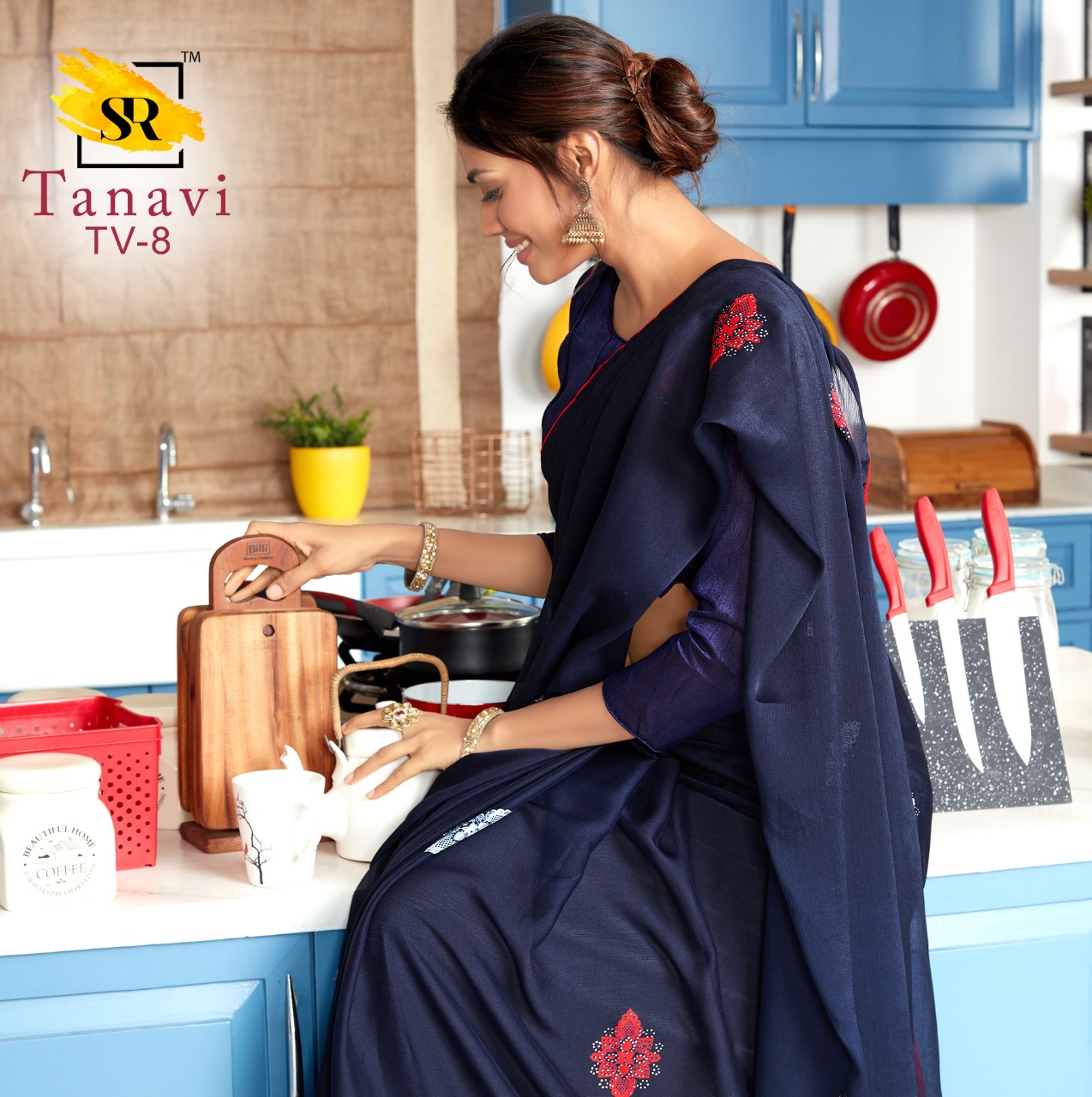 Sr Brand Tanavi Bright Chiffon Sarees Wholesaler In Surat Market