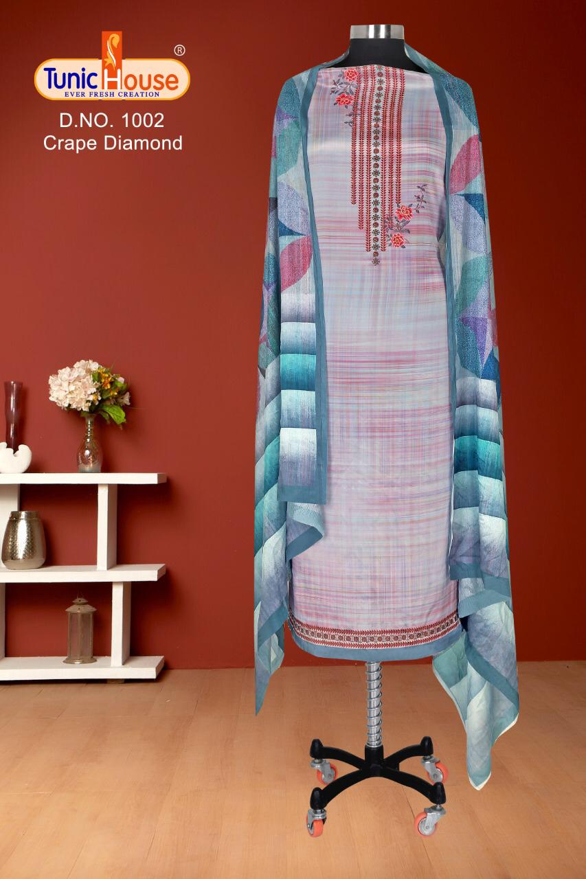 Tunic House Present Crape Diamond Digital Print Salwar Suit Online Shopping