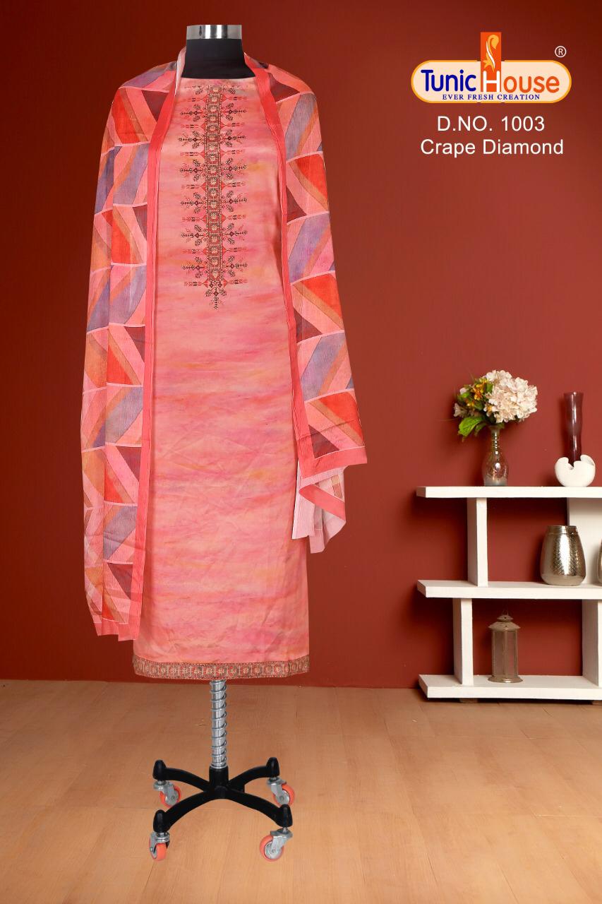 Tunic House Present Crape Diamond Digital Print Salwar Suit Online Shopping
