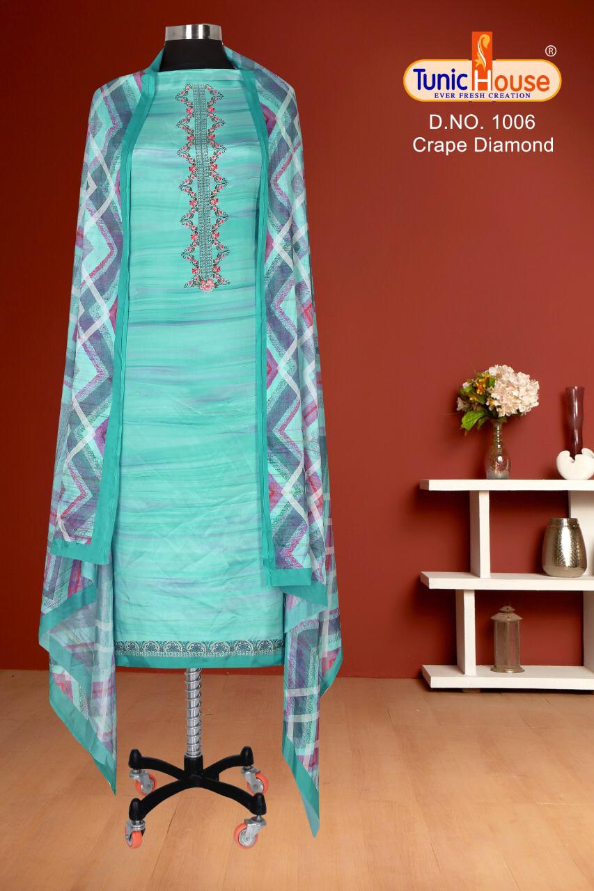 Tunic House Present Crape Diamond Digital Print Salwar Suit Online Shopping
