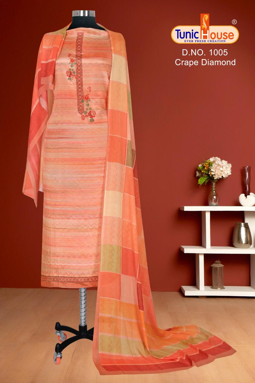 Tunic House Present Crape Diamond Digital Print Salwar Suit Online Shopping