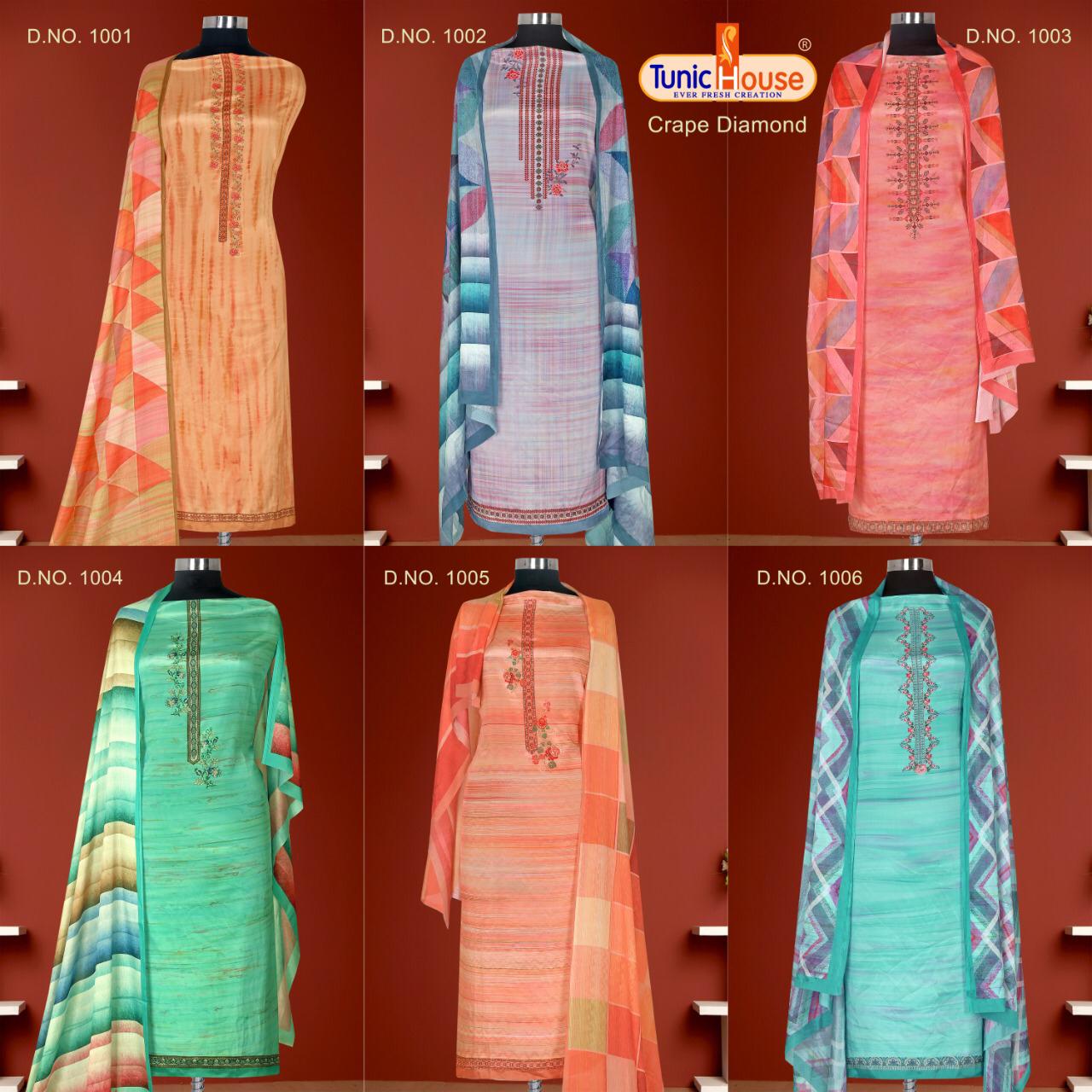 Tunic House Present Crape Diamond Digital Print Salwar Suit Online Shopping