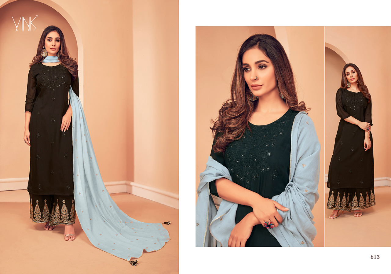 Vink Launch Boutique Viscose Kurta With Plazzo And Dupatta Festive Collection