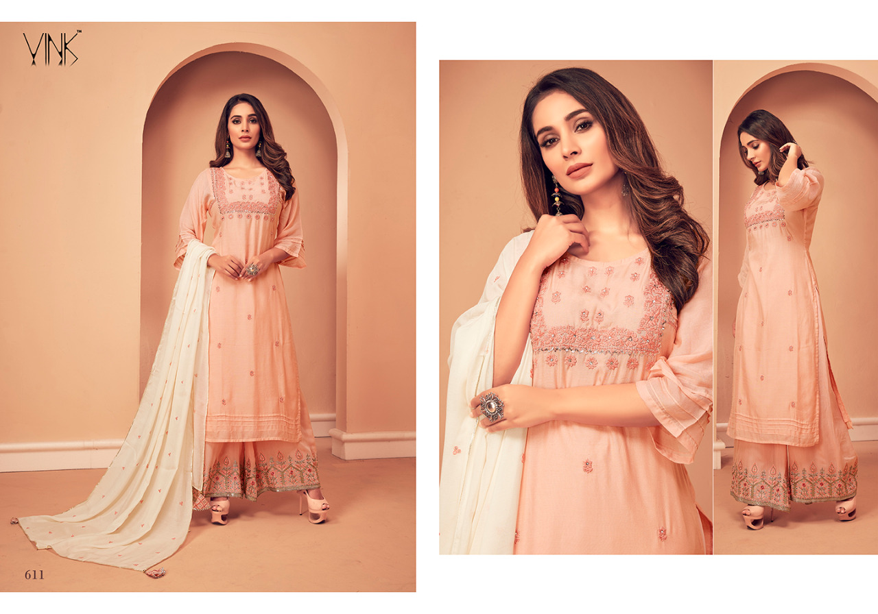 Vink Launch Boutique Viscose Kurta With Plazzo And Dupatta Festive Collection