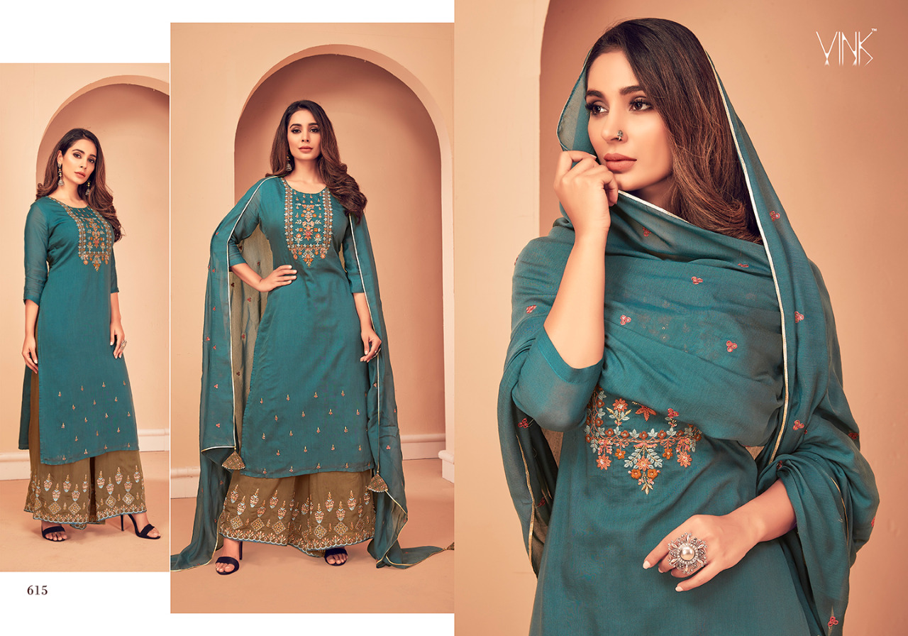 Vink Launch Boutique Viscose Kurta With Plazzo And Dupatta Festive Collection