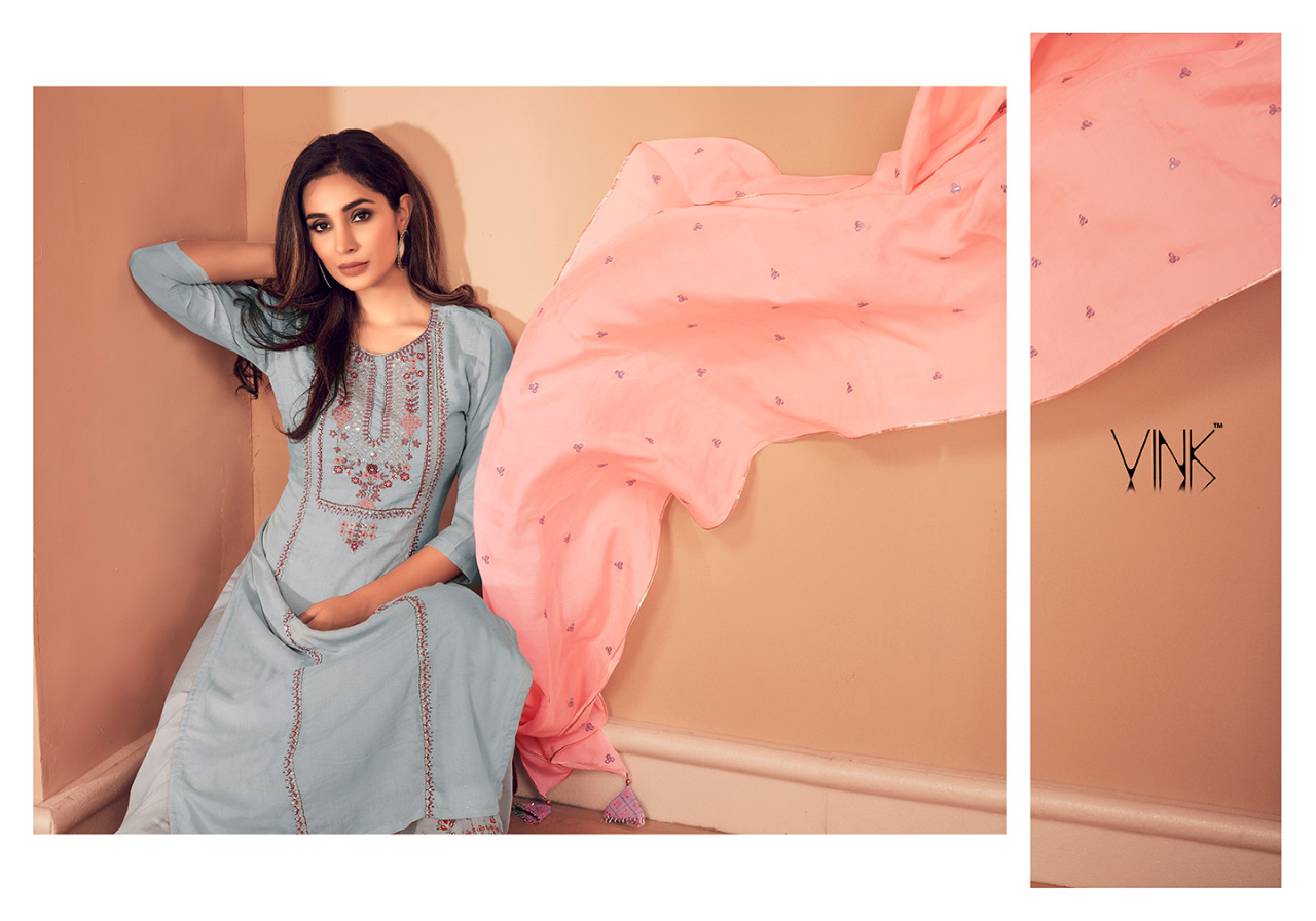 Vink Launch Boutique Viscose Kurta With Plazzo And Dupatta Festive Collection