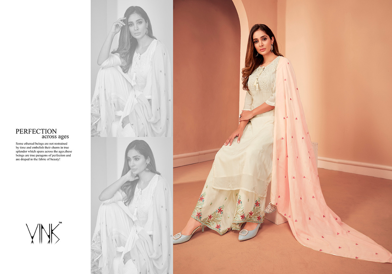Vink Launch Boutique Viscose Kurta With Plazzo And Dupatta Festive Collection
